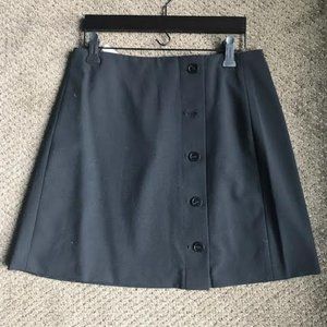 Black wool Button front Skirt from Wilfred